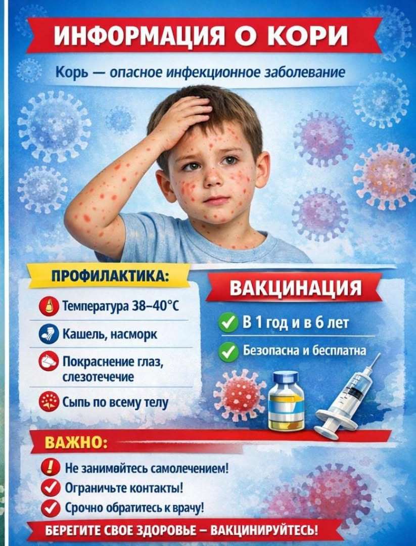 КОРЬ — ОПАСНОЕ ИНФЕКЦИОННОЕ ЗАБОЛЕВАНИЕ