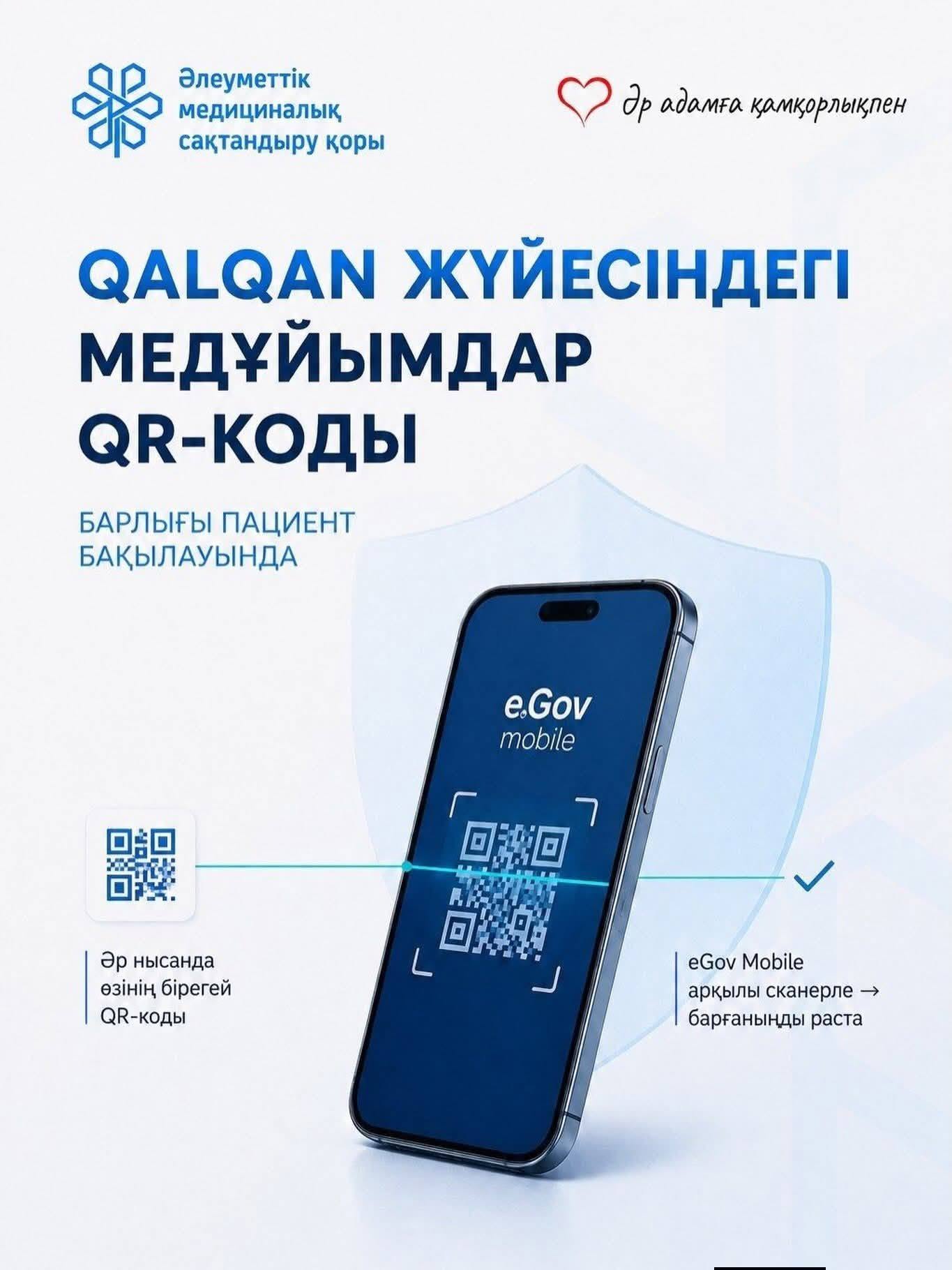 Qalqan жүйесіндегі медициналық ұйымдар QR-коды